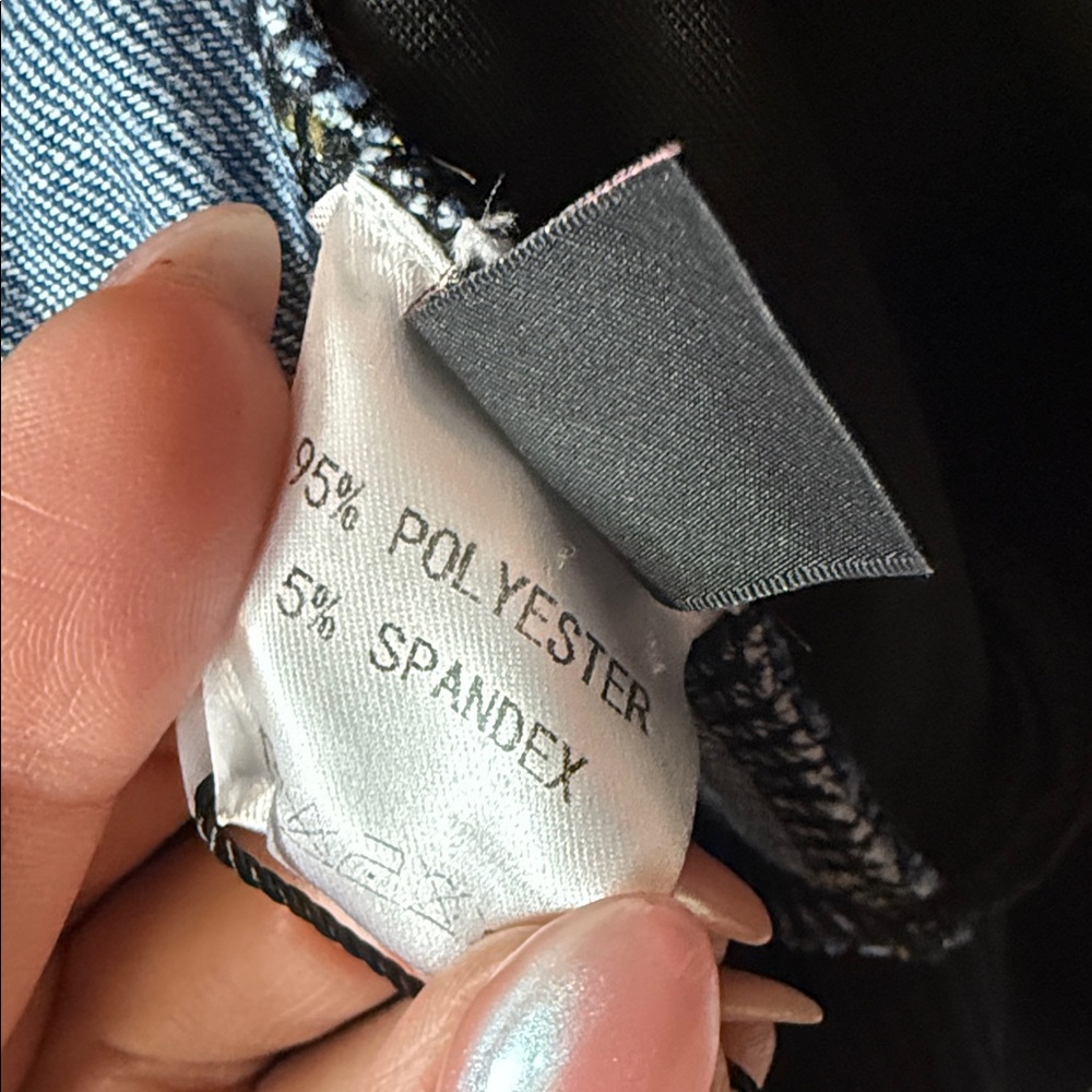 Micas Patchwork Zipper Denim Outerwear Jacket - image 9